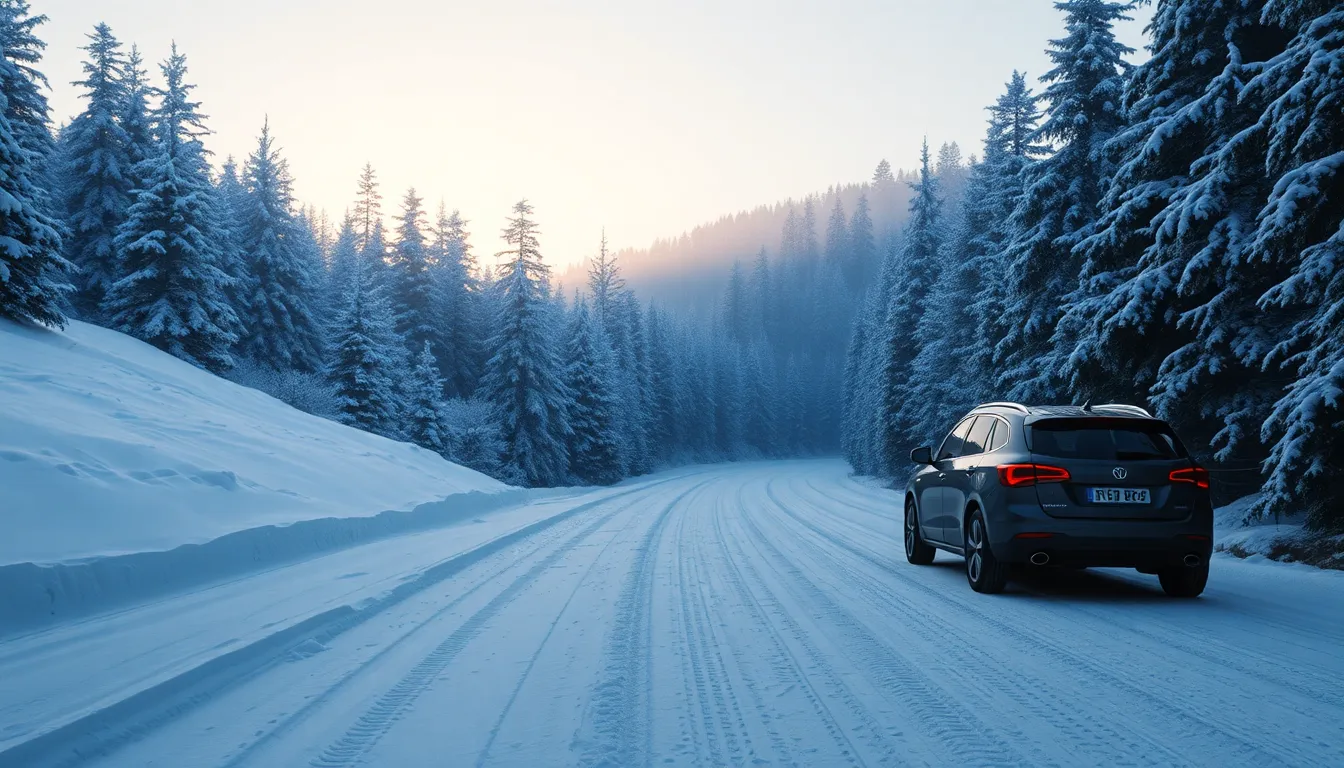 겨울철 자동차 관리 중인 모습