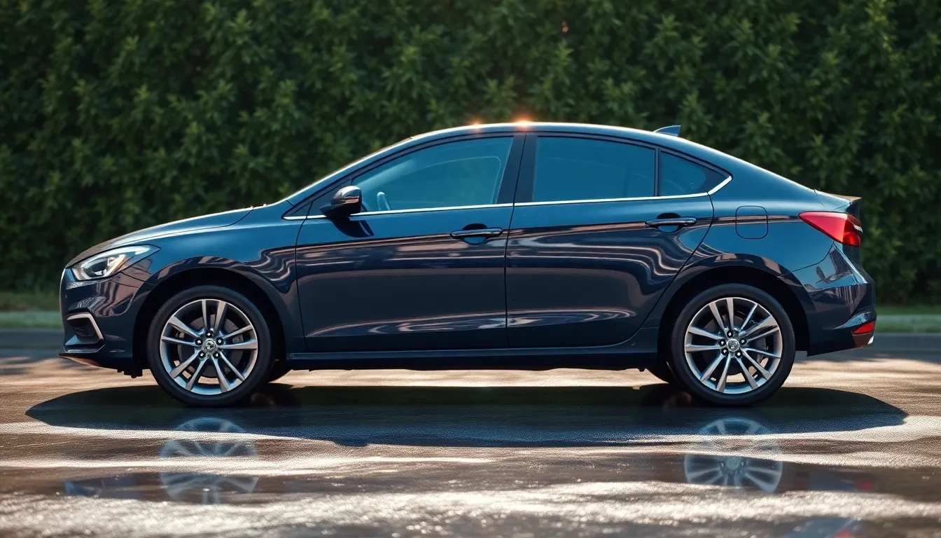 세차 후 물기를 제거하는 모습