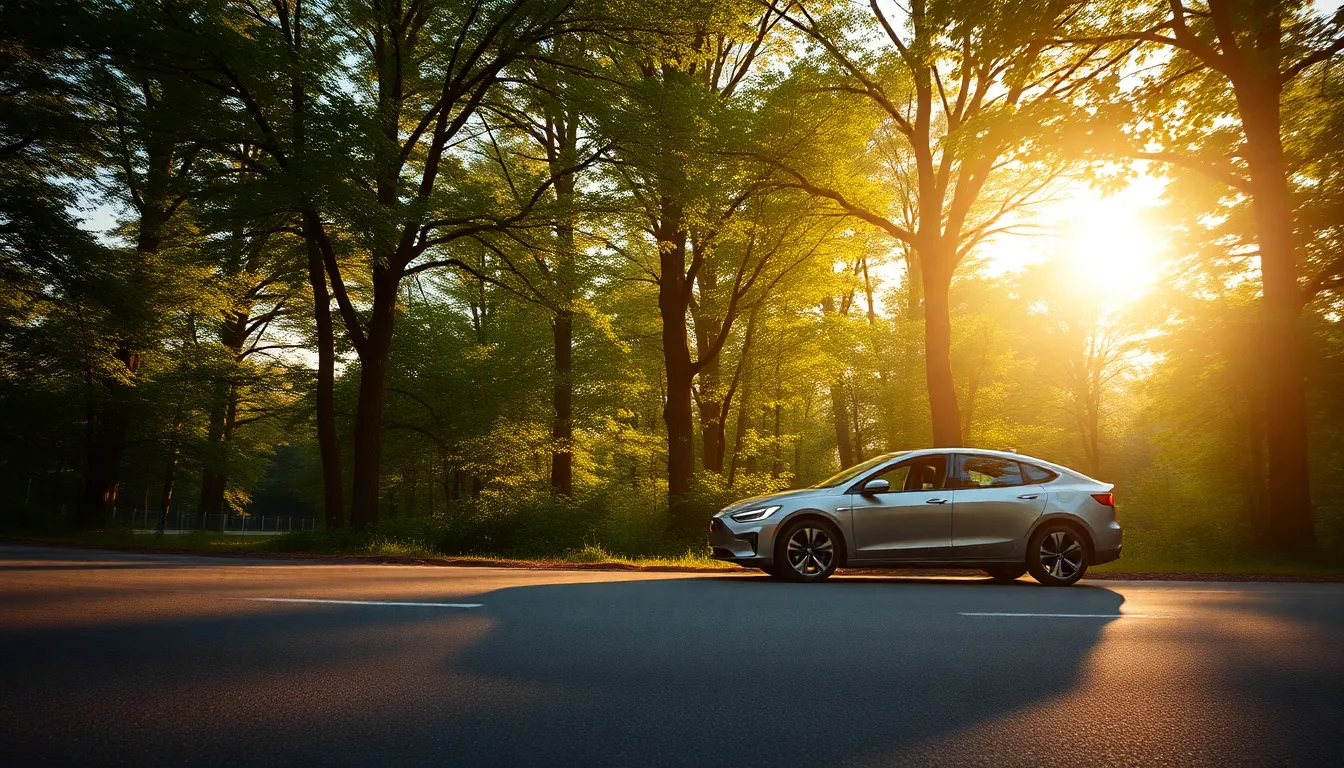 2025년형 전기차 세단 주행 모습