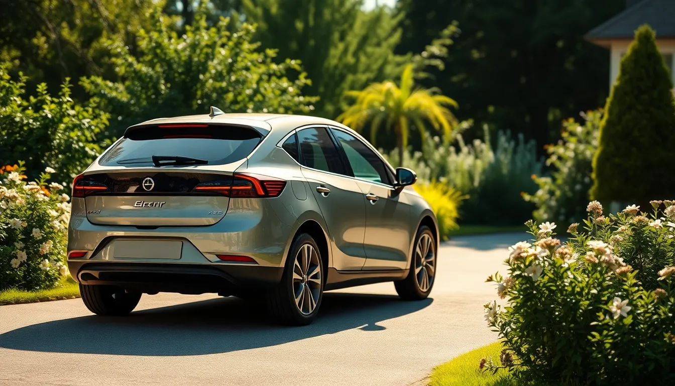 전기차 충전소와 다양한 전기차 모델들이 전시되어 있는 모습