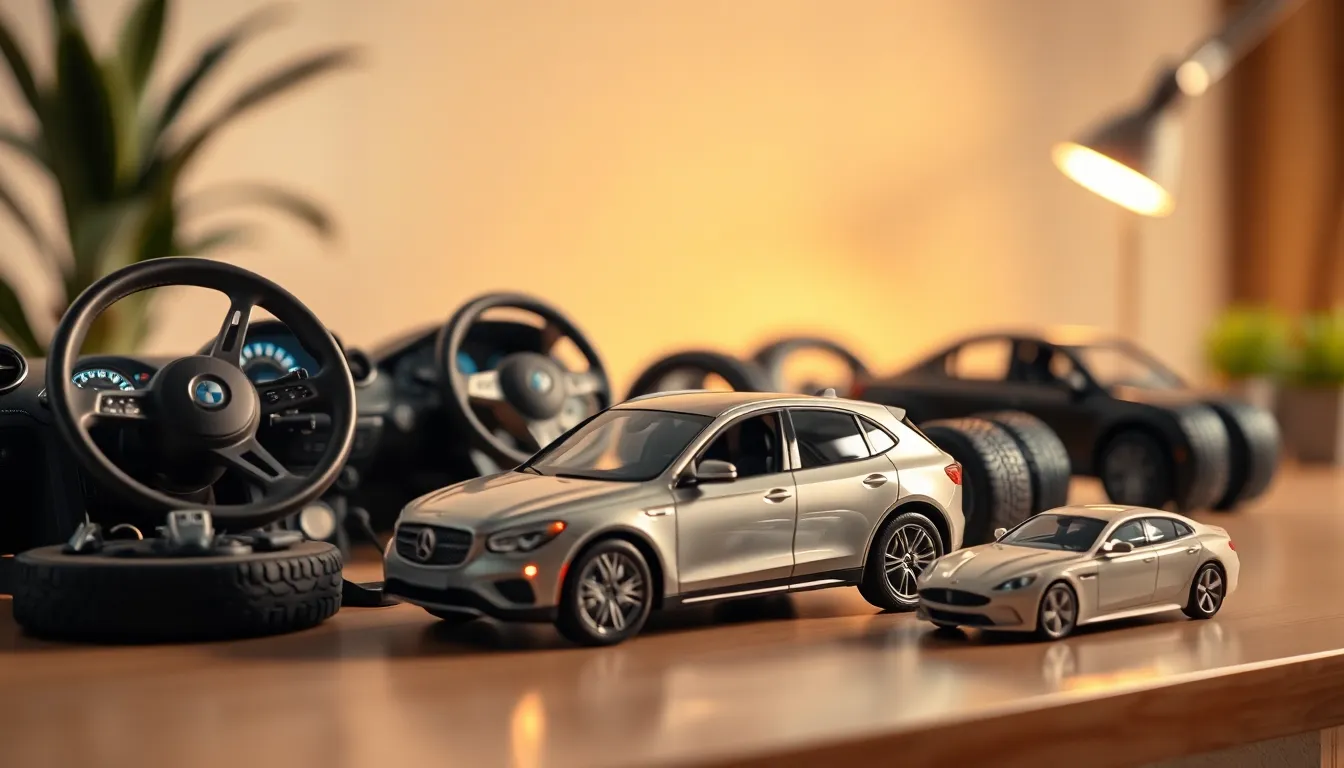 미래형 자동차 내부의 운전자가 첨단 대시보드를 보는 모습