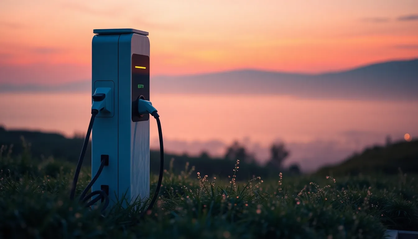 미래형 전기차 충전소 이미지